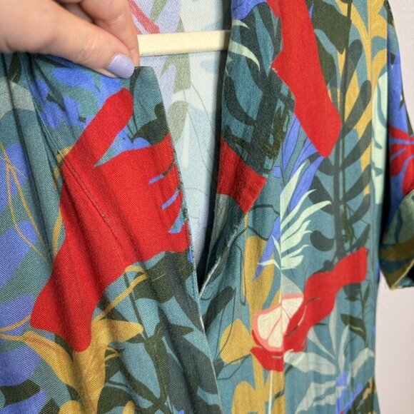 Hutch Rigby Tropical Floral Button Front Maxi Shirt Dress Size Small Pal… - Picture 7 of 12
